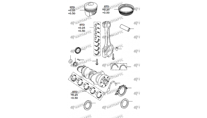 Поршень Коленвал Chery Amulet (A15)