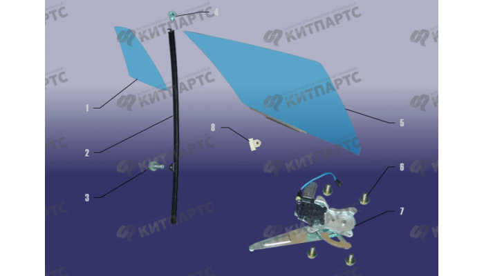 Стекла и стеклоподъемник задней двери Chery Tiggo (T11)